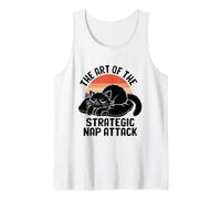 El arte del ataque estratégico de la siesta mascota felina amante de los gatos Camiseta sin Mangas