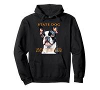 El arte del Boston Terrier del Perro del Territorio de Massachusetts Sudadera con Capucha