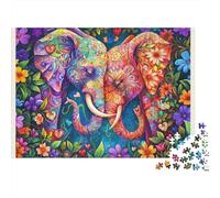 El Arte del Elefante_2 Puzzle 1000 Piezas De Cartón Grueso Juego De Rompecabezas En Paquete Anti Estrés Adultos para Decoración De Pared como Regalo Original 52x38cm/1000pcs