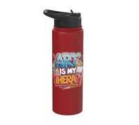 El arte es mi terapia Artista Pintor Pintura colorida Amante del arte Stainless Steel Insulated Water Bottle