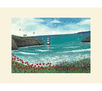 El Arte Grupo Jo Grundy (el Faro en bahía de Amapolas) - Cuadros Montado impresión 30 x 40 cm, Papel, Multicolor, 30 x 40 x 1,3 cm