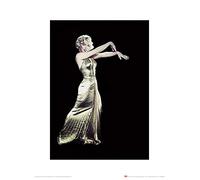 El Arte Grupo Marilyn Monroe-Gold Vestido Tiempo Vida Arte impresión, Papel, Multicolor, 30 x 40 x 1,3 cm