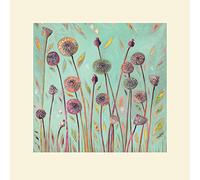 El Arte Grupo Shyama Ruffell Diente de león (Azul) - Montado impresión 40 x 40 cm, Papel, Multicolor, 40 x 40 x 1,3 cm