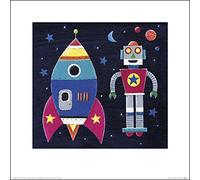 El Arte Grupo Simon Hart (Cohete) - Lámina Decorativa (30 x 30 cm, Papel, Multicolor, 30 x 30 x 1,3 cm