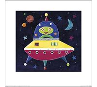 El Arte Grupo Simon Hart (Nave Espacial II) - Lámina Decorativa (30 x 30 cm, Papel, Multicolor, 30 x 30 x 1,3 cm