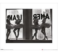 El Arte Grupo Tiempo Vida (Bailarines de Ballet en Ventana) - Lámina Decorativa (40 x 50 cm, Papel, Multicolor, 40 x 50 x 1,3 cm)