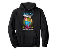 El Arte Pop Femenino de Las trabajadoras Postales Ofrece un diseño humorístico Sudadera con Capucha