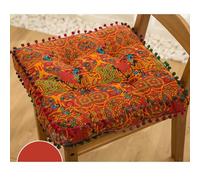 el Asiento, Cojín Grande Redondo de Lino con Relleno algodón Perlado, Suave y cómodo for Sentarse, Ideal for Relajarse meditar en Cualquier estación(Round,Orange-40x40cm(15.7x15.7in))