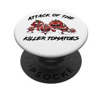 El Ataque de los Tomates Asesinos Jardín Vegetariano Vegano PopSockets PopGrip Adhesivo