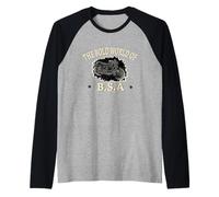 El audaz Mundo de Las Motocicletas BSA Retro Camiseta Manga Raglan