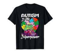 El Autismo es mi Superpoder concienciación Puzzle Piece Ribbon Camiseta