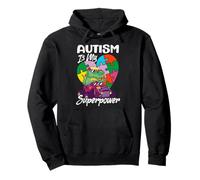 El Autismo es mi Superpoder concienciación Puzzle Piece Ribbon Sudadera con Capucha