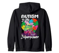 El Autismo es mi Superpoder concienciación Puzzle Piece Ribbon Sudadera con Capucha