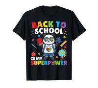 El Autismo es mi Superpoder de Regreso a Clases Panda Estudiantes Niños Camiseta