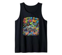 El Autismo es mi Superpoder Dinosaurio Monster Truck Boys Camiseta sin Mangas