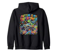 El Autismo es mi Superpoder Dinosaurio Monster Truck Boys Sudadera con Capucha
