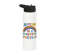 El autismo es un hermoso espectro del autismo Mes de Concientización Cinta Stainless Steel Insulated Water Bottle