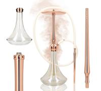 EL-BADIA® Z6 Cachimba 59 cm - Cachimba Premium de Acero Inoxidable con Base de Vidrio Grueso, Manguera de Silicona Soft Touch & Difusor Reversible - Para Aficionados y Profesionales (Rose Gold)