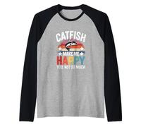 El bagre retro me hace feliz, no eres tanto un bagre Camiseta Manga Raglan