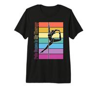El Baile en Barra es mi Terapia Retro Rainbow Pole Dance Camiseta Premium