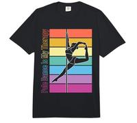 El Baile en Barra es mi Terapia Retro Rainbow Pole Dance Comfort Colors Adult Heavyweight T-Shirt