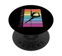El Baile en Barra es mi Terapia Retro Rainbow Pole Dance PopSockets PopGrip Adhesivo