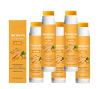 El Bálsamo Labial de Cúrcuma y Limón, un exfoliante e hidratante natural, proporciona una hidratación duradera para labios secos, agrietados y opacos.