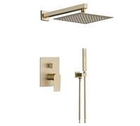 El baño de Dibujo Equipado con una Flor Dorada Oculta es un Juego de Ducha Multifuncional Integrado de Acero Inoxidable 304 - (Color: Ver Tabla)