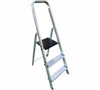 EL BAÑO MODERNO Escalera 3 Peldaños. Escaleras Plegables Aluminio 150kg MAX. Escalera Bloqueo Automatico con Bisagras de Acero. Hecha de Aluminio con Tacos Antideslizantes. Escadote Peldaño 80mm