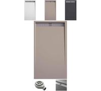 EL BAÑO MODERNO Plato de Ducha Antideslizante Resina 80x110cm. Plato Ducha Resistente Agentes Químicos. Antibacteriano. Incluye Rejilla Desagüe Ducha y Válvula Sifón