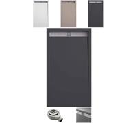 EL BAÑO MODERNO Plato de Ducha Antideslizante Resina 80x200cm. Plato Ducha Resistente Agentes Químicos. Antibacteriano. Incluye Rejilla Desagüe Ducha y Válvula Sifón