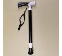 El bastón Blanco, Bastón Plegable for Hombre y Mujer. Mango Ajustable, ergonómico cómodo, Base cuádruple pivotante