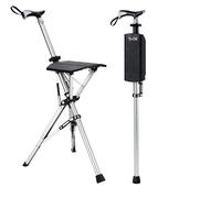 El bastón de asiento Ta-Da® es el bastón/bastón que se convierte en una silla de trípode, ideal para ver y disfrutar de deportes al aire libre y partidos deportivos, caminar y para un descanso