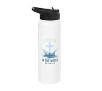 El bautismo cristiano lo dejé en el agua Mateo 28:19 Cruz Stainless Steel Insulated Water Bottle