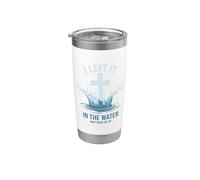 El bautismo cristiano lo dejé en el agua Mateo 28:19 Cruz Vaso térmico de acero inoxidable de doble pared