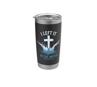El bautismo cristiano lo dejé en el agua Mateo 28:19 Cruz Vaso térmico de acero inoxidable de doble pared