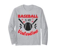 El béisbol es mi San Valentín Feliz día de San Valentín Manga Larga