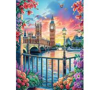 El Big Ben al Atardecer Puzzle 300 Piezas Desafío Intelectual 3D Animal Lindo de Cuento de Hadas Rompecabezas para Hombres Y Mujeres Obra De Arte Colorido Decoración Hogar 300 PCS