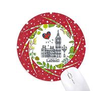 El Big Ben de Londres Inglaterra ilustración Wheel Mouse Pad de Goma roja Redonda