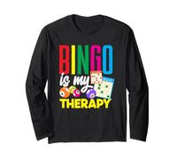 El bingo es mi terapia Jugador de bingo Diversión Manga Larga