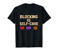 El Bloqueo es Arte voxel de autocuidado - Límites Digitales audaces Camiseta