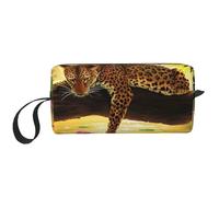 El Bolso del Maquillaje, recibe el Organizador portátil de la Bolsa del Maquillaje del Bolso del artículo de tocador del Bolso cosmético del Viaje del Bolso,Leopardo Divertido
