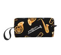 El Bolso del Maquillaje, recibe el Organizador portátil de la Bolsa del Maquillaje del Bolso del artículo de tocador del Bolso cosmético del Viaje del Bolso,Saxofón Trombón Música Negro