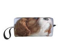 El Bolso del Maquillaje, recibe el Organizador portátil de la Bolsa del Maquillaje del Bolso del artículo de tocador del Bolso cosmético del Viaje del Bolso,Cara Cavalier King Charles Spaniel