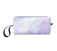 El Bolso del Maquillaje, recibe el Organizador portátil de la Bolsa del Maquillaje del Bolso del artículo de tocador del Bolso cosmético del Viaje del Bolso,Mármol líquido Morado Pastel