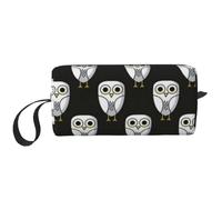 El Bolso del Maquillaje, recibe el Organizador portátil de la Bolsa del Maquillaje del Bolso del artículo de tocador del Bolso cosmético del Viaje del Bolso,Búhos nivales Negros