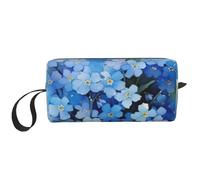 El Bolso del Maquillaje, recibe el Organizador portátil de la Bolsa del Maquillaje del Bolso del artículo de tocador del Bolso cosmético del Viaje del Bolso,Acuarela No me Olvides Flores