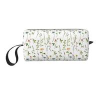 El Bolso del Maquillaje, recibe el Organizador portátil de la Bolsa del Maquillaje del Bolso del artículo de tocador del Bolso cosmético del Viaje del Bolso,Temporada Acuarelas De Hierbas Flores