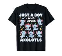 El Bonito Dibujo de Dibujos Animados Azules de Just a Boy Who Loves Axolotl Camiseta