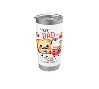 El bonito diseño de Best Dad Ever Jam to My Toast Vaso térmico de acero inoxidable de doble pared